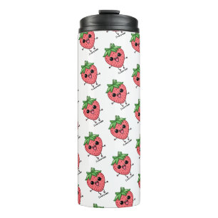 I am Berry Happy cute kawaii strawberry jumping Thermal Tumbler