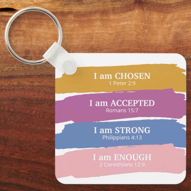 I am Bible Verses Colourful Key Ring (Front)