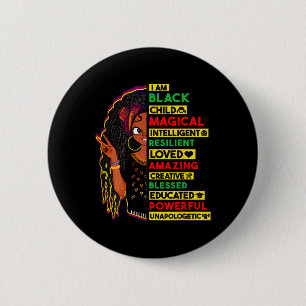 I Am Black Child History Month African American Ki 6 Cm Round Badge