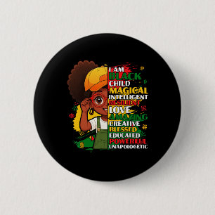 I Am Black Child History Month African American Ki 6 Cm Round Badge
