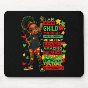 I Am Black Child History Month African American Ki Mouse Mat