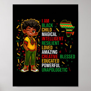 I Am Black Child History Month African American Ki Poster