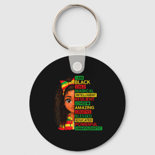 I Am Black Child History Month African Girls Women Key Ring