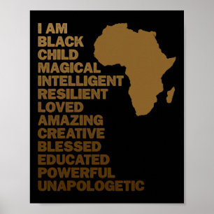 I Am Black Child Magical Black History Month Kids Poster