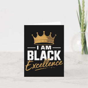 I Am Black Excellence Black History Afro Motivatio Card