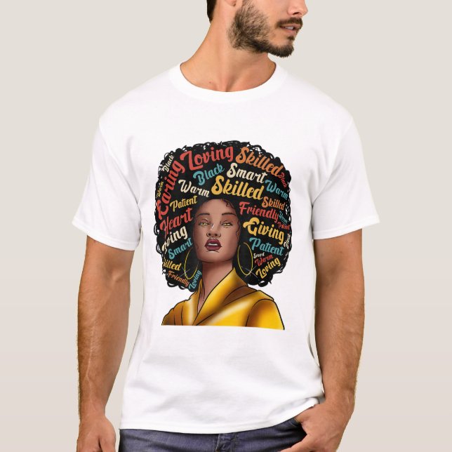 I Am Black Excellence Strong Woman Black History M T-Shirt (Front)
