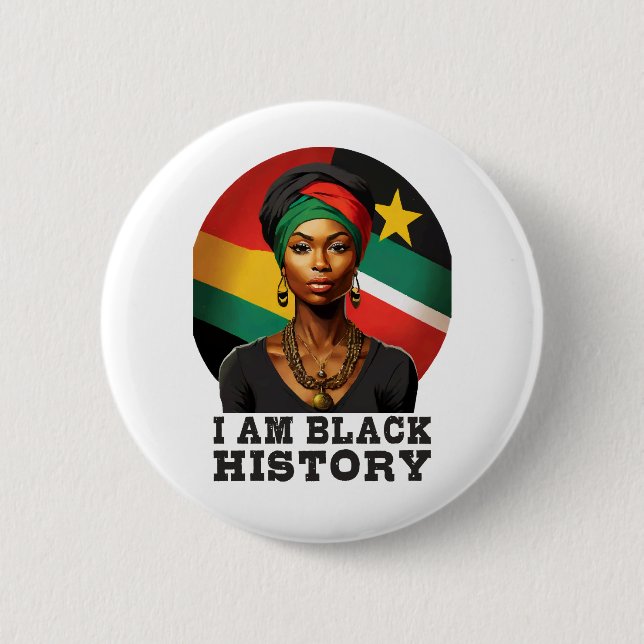 I am Black History 6 Cm Round Badge (Front)