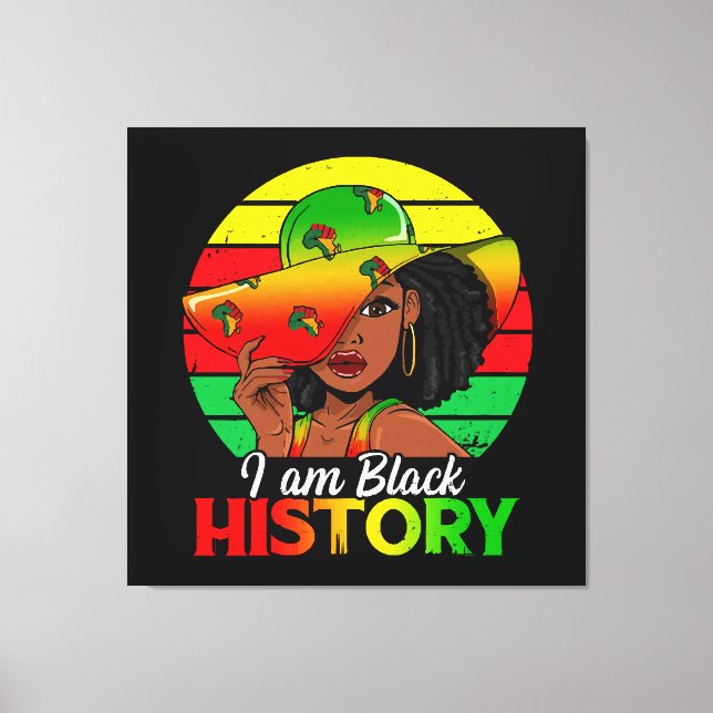 I Am Black History African America Canvas Print (Front)