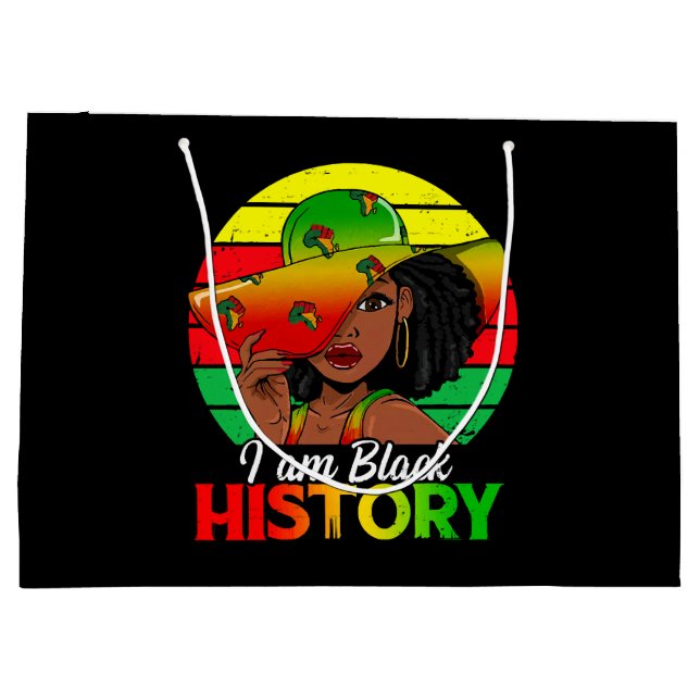 I Am Black History African America Large Gift Bag (Back)