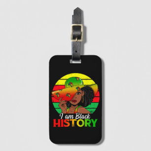 I Am Black History African America Luggage Tag