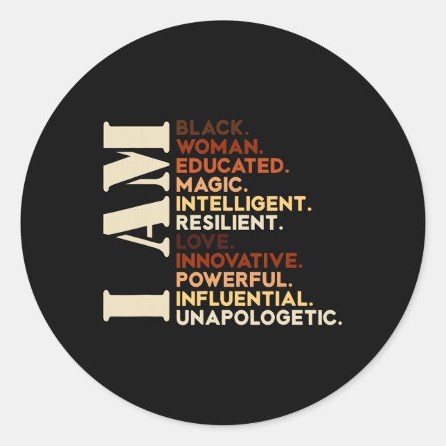 I Am Black History African American Black History  Classic Round Sticker (Front)