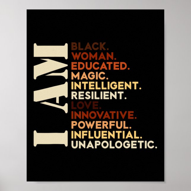 I Am Black History African American Black History  Poster (Front)