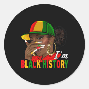 I Am Black History African American Black Woman Wi Classic Round Sticker