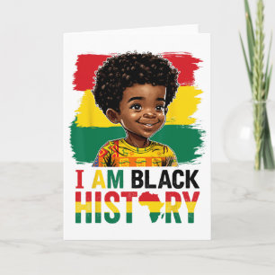 I Am Black History Afro Boy Little Melanin Prince  Card