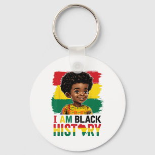 I Am Black History Afro Boy Little Melanin Prince  Key Ring