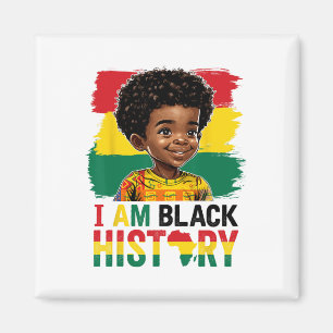 I Am Black History Afro Boy Little Melanin Prince Magnet