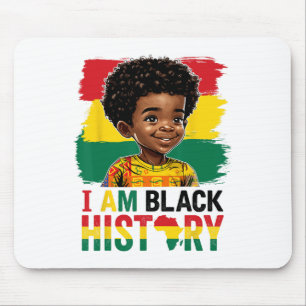 I Am Black History Afro Boy Little Melanin Prince Mouse Mat