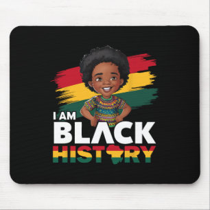 I Am Black History Afro Boy Little Melanin Prince Mouse Mat