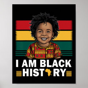 I Am Black History Afro Boy Little Melanin Prince  Poster