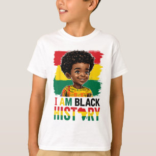 I Am Black History Afro Boy Little Melanin Prince T-Shirt