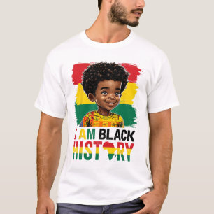 I Am Black History Afro Boy Little Melanin Prince T-Shirt