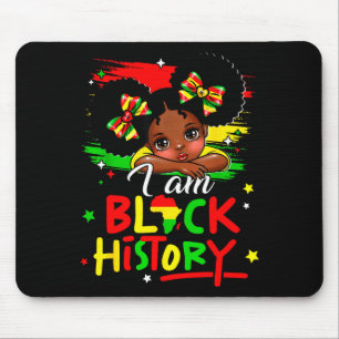 I Am Black History Afro Girl Little Melanin Prince Mouse Mat