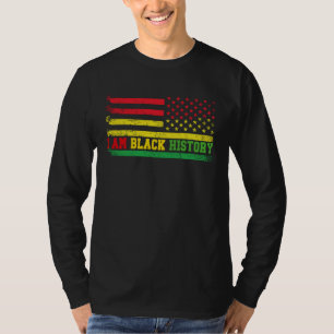 I AM BLACK HISTORY American Flag Vintage Black His T-Shirt