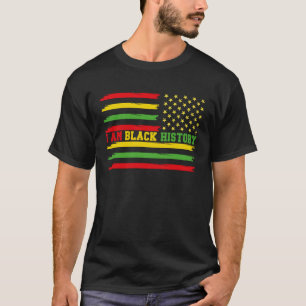 I AM BLACK HISTORY American Flag Vintage Black His T-Shirt
