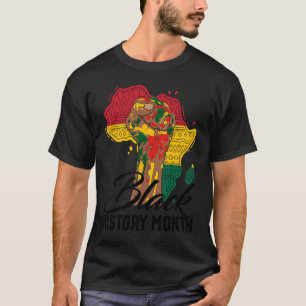 I Am Black History BHM Pride Map Of Africa Black M T-Shirt