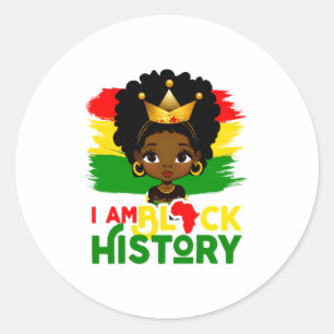 I Am Black History Black History African American  Classic Round Sticker