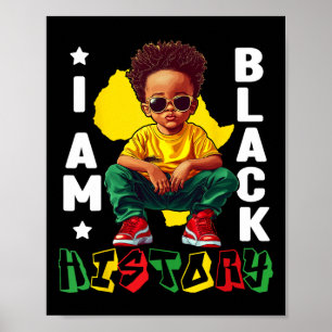I Am Black History Black King Sungles Kids Toddler Poster
