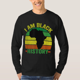 I AM BLACK HISTORY - Black Month History Retro Vin T-Shirt