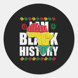 I Am Black History Black Pride Gift Black African Classic Round Sticker
