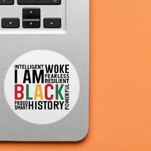 I Am Black History Classic Round Sticker