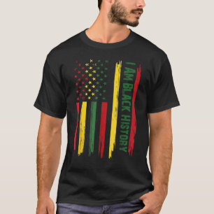I Am Black History Flag USA Afro African Pride Men T-Shirt