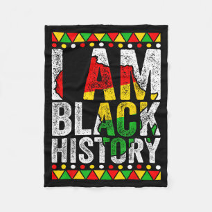 I Am Black History Gift Black Pride African Americ Fleece Blanket