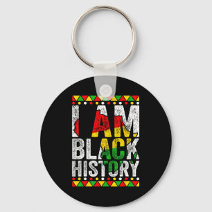 I Am Black History Gift Black Pride African Americ Key Ring