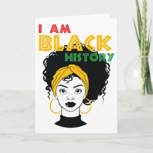 I Am Black History Girl Afro Love African American Card