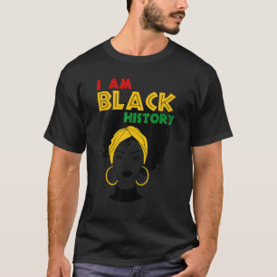 I Am Black History Girl Afro Love African American T-Shirt