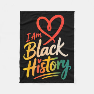 I am black history heart month pride men women fleece blanket