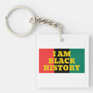 I Am Black History in Gold Font   Key Ring