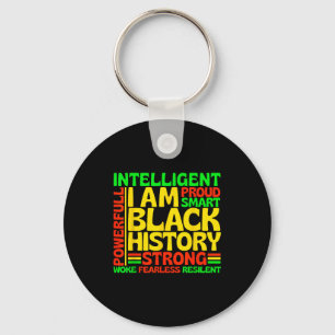 I Am Black History Intelligent Strong Powerful Men Key Ring