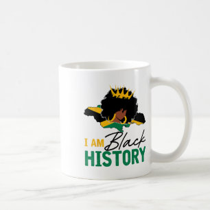 I Am Black History Jamaica Queen And Jamaican Flag Coffee Mug