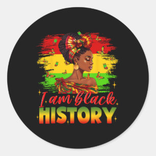 I Am Black History Juneteenth African American Bla Classic Round Sticker