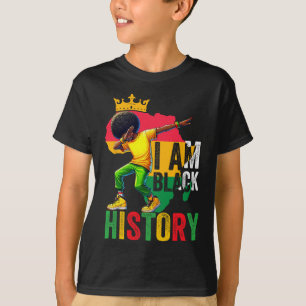 I Am Black History Kids Boys Men Dabbing Black His T-Shirt