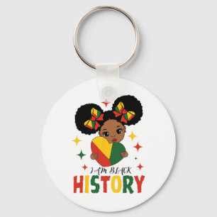 I Am Black History Kids Girls Heart Black History Key Ring