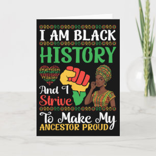 I Am Black History Make Ancestor Proud Africa Map Card