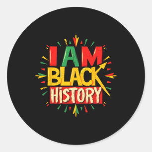 I Am Black History Month African American Boys Gir Classic Round Sticker