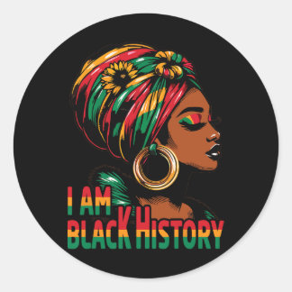 I Am Black History Month African American Juneteen Classic Round Sticker