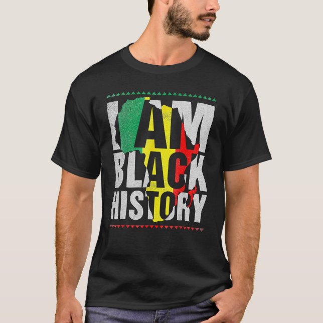 I Am Black History Month African American Melanin  T-Shirt (Front)